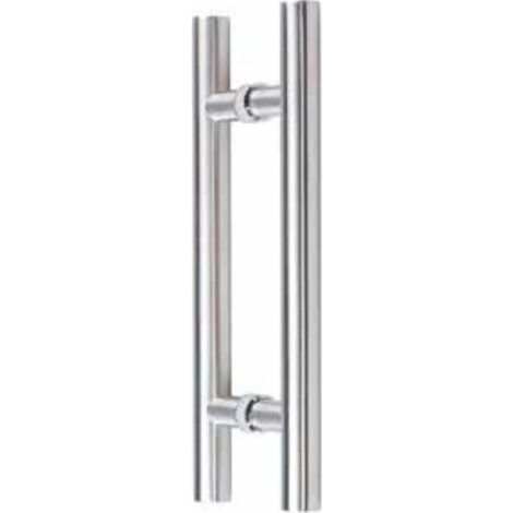 Paire de Poignée porte vitrée modèle 5 inox 316 poli (1/2)