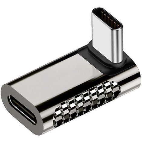 Adaptateur USB-C mâle vers USB-C femelle 2025 100 W, 20 Gbit/s, alliage de zinc, angle droit (1/5)