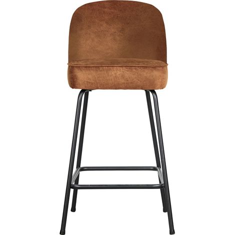Chaise de bar 50x55x89 cm en aspect cuir camel - SANDER (1/4)