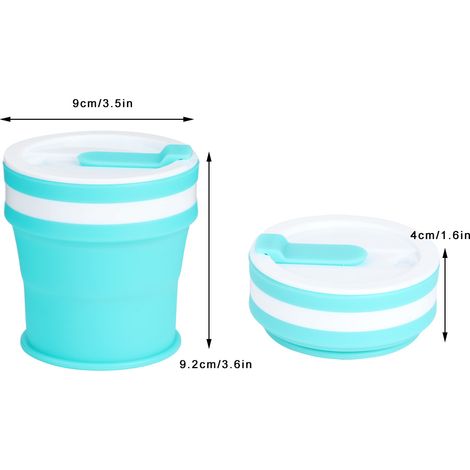 Tragbarer Silikonbecher in Grün – 350 ml faltbarer Silikon-Kaffeebecher mit Deckel für Reisen und Outdoor-Aktivitäten (1/5)