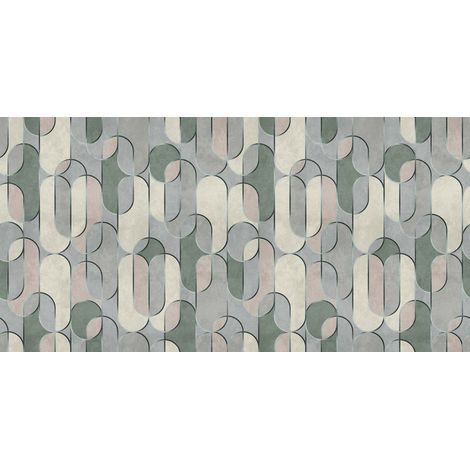 Papier peint panoramique graphique aspect béton Tapisserie panoramique gris et beige Papier peint panoramique original pour cuisine (1/2)