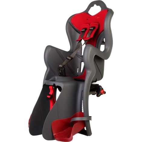 seggiolino per bici posteriore bellelli "b-one" attacco al portapacchi grigio scuro, portata massima 22 kg
