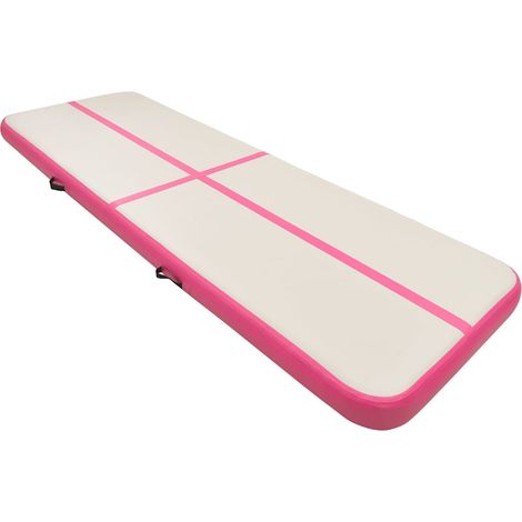 Tapis gonflable de gymnastique avec pompe 400x100x15cm PVC Rose (1/5)