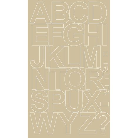 Lettere adesive autoadesive 12 cm, beige opaco