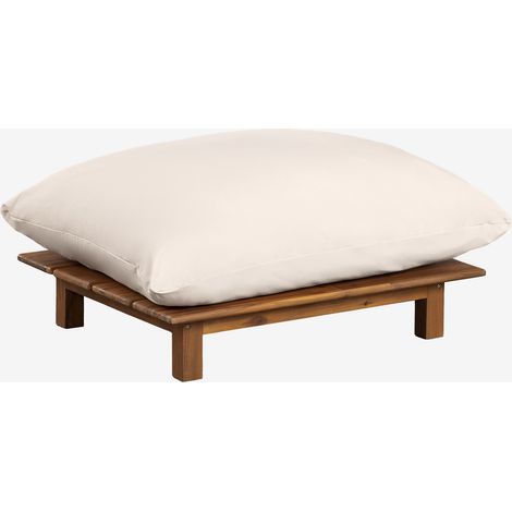 SKLUM Brina Sitzpouf aus Akazienholz Creme-Beige (1/5)