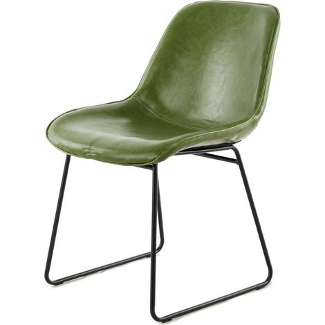 Set di 2 sedie Cora in ecopelle verde petrolio (1/3)