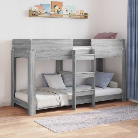 Etagenbett für Kinder Graues Sonoma 75 x 190 cm Holzwerkstoff