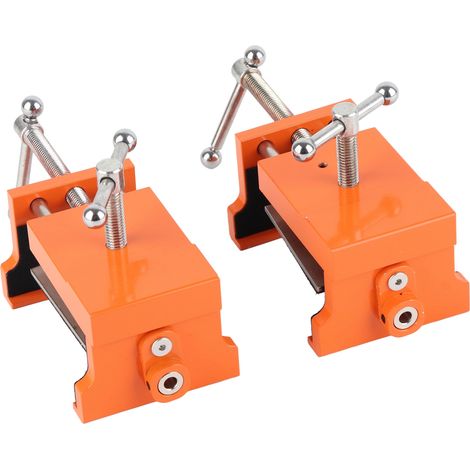 Lot de 2 pinces de serrage professionnelles en métal pour meubles, avec clé hexagonale, pour vitrine (orange). (1/5)