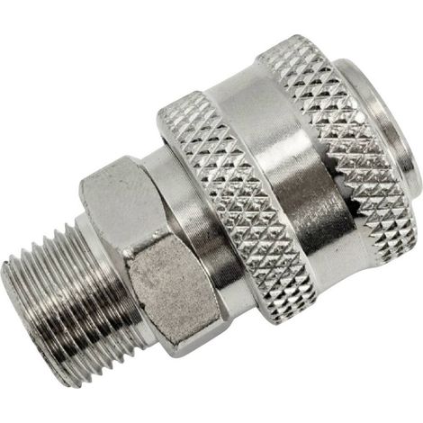 TRU COMPONENTS TC-TE7-3SM Attacco rapido 10 bar (max) Filetto esterno G3/8 (1/2)