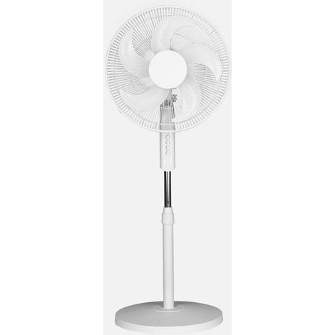 Ventilador De Pie Spirit Blanco 3vel 50w 5asp  Fijo Y Rotatorio Regx43x43cm