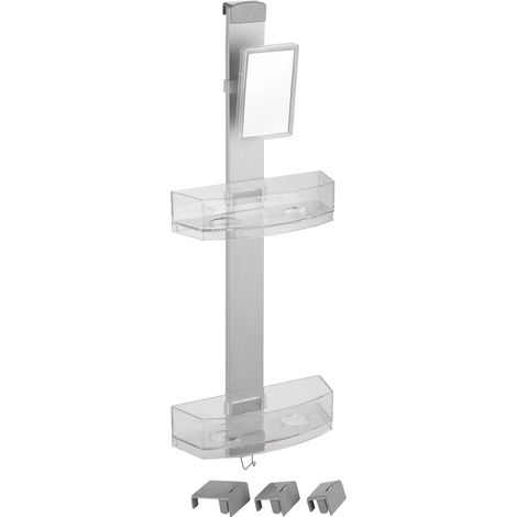 Serviteur de douche 2 niveaux avec miroir et crochets PREMIUM (1/4)