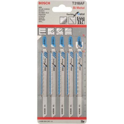 Lama Per Seghetto Alternativo Per Metallo Taglio Dritto, N. Bosch T 318 Af Sega Lama Di Qualità Bim Lunghezza Totale 132 Millimetri N. Di Denti: 1,1 Millimetri