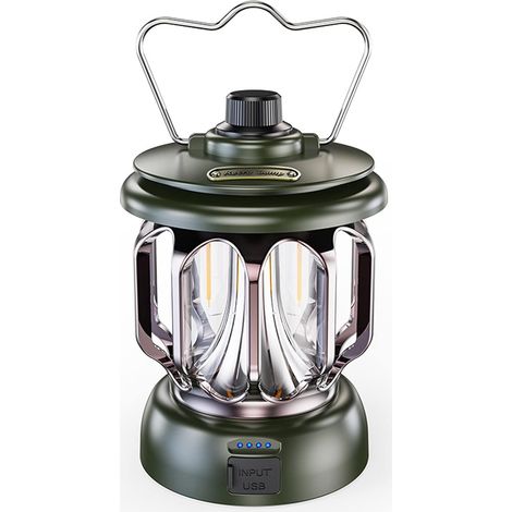 Lumière de Camping Rétro Extérieure Charge USB Lumière Chaude Atmosphère de Camp Lumière de Tente Portable Lumière de Gradation en Continu Éclairage Étanche (1/5)