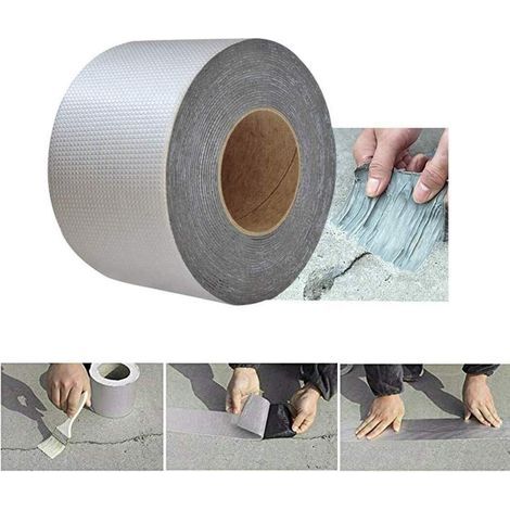 Selbstklebendes, wasserdichtes Aluminiumfolien-Butylkautschuk-Klebeband auf Rolle, Super-Reparatur-Rissverdickungs-Aufkleberrolle (5 cm x 5 m) (1/4)