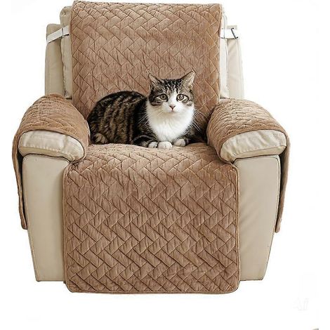 Housses de fauteuil inclinable, housse de canapé lavable, protection de meubles antidérapante avec sangles élastiques, housses de fauteuil inclinable matelassées et douces pour enfants, chiens et anim (1/5)