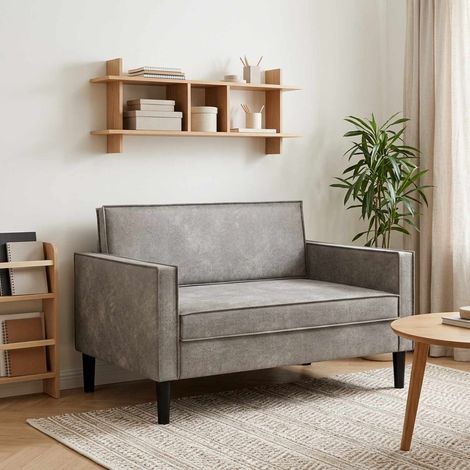 vidaXL Fauteuil XXL Gris clair Simili daim (1/5)