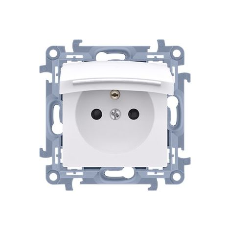 Base de enchufe individual para versión IP44 - con junta - solapa en color de tapa blanca 16A