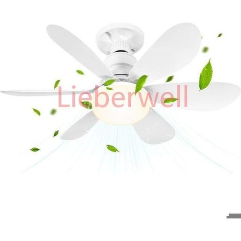 52CM, LON Ceiling Fan with LED Light, Dimmable Remote Control, 40W, 3 Speeds, Silent, E27 Socket, 3000K-6500K, Timer and Memory Function, White (1/4)