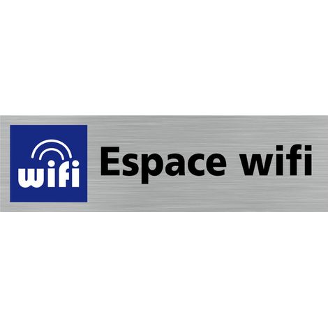Pictogramme ESPACE WIFI (Q0315).- Adhésif aspect aluminium brossé - (1/5)