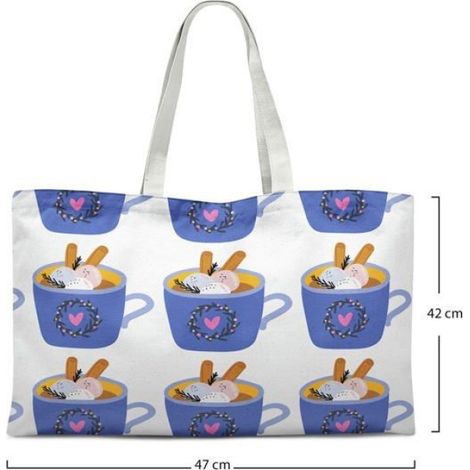 Sac Tote - Coton Toile - 47 x 42 cm - Anse Longue - Réutilisable - 1 Pièce (1/4)