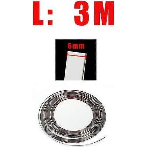 Bande décorative autocollante chromée pour portières latérales, pare-chocs et grilles de protection - Accessoires auto