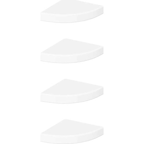 vidaXL Wand-Eckregale 4er Set weiß glänzend 25x25x3,8cm MDF