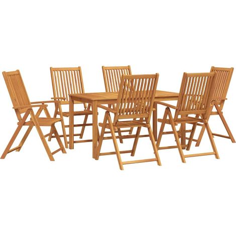 vidaXL Garden Dining Set Folding 7 pcs Brown Solid Acacia wood (1/5)