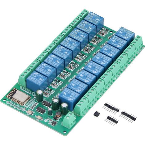 Relaismodul 16-Kanal WiFi-Fernsteuerungs-Entwicklungsboard DC 24V für ESP8266
