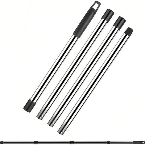 Manche Telescopique 1 Jeu Manche a Balai Acier Inoxydable, Longueur de l'épissure 147cm, Épissé Perche Telescopique, Perche Telescopique Nettoyage aux Maisons, Hôtels Écoles (1/5)