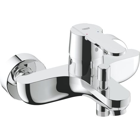Mitigeur monocommande bain douche - GROHE - Get - Montage mural - Raccord fileté - Rosaces métal (1/7)