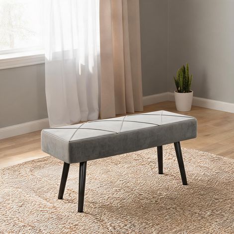 Table de chevet coloris gris en polyester acier 100 x 36 x 45 cm (1/5)