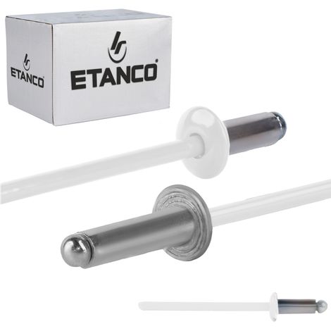 Remaches abiertos de aluminio 3,2x8 mm RAL9010 (1/5)