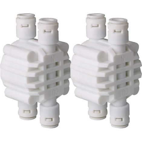 2 Stück 1/4-Zoll-4-Wege-Absperrventile mit Steckverbindern für Umkehrosmose-Wasserfiltersysteme (1/5)
