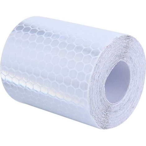 Kaelt - 5cm3M Ruban Réfléchissant, Autocollant Ruban Réfléchissant Vinyle Auto-adhésif Bande d'Avertissementz Blanche autocollants de voiture réfléchissants (Blanc) (1/5)