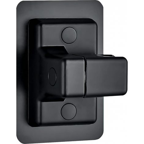1pc Shower Head Holder, 360° Adjustable Angle Shower Bracket, Black, Solid ABS Shower Holder, No Drilling Required, Universal Wall Mount, Plastic (1/4)