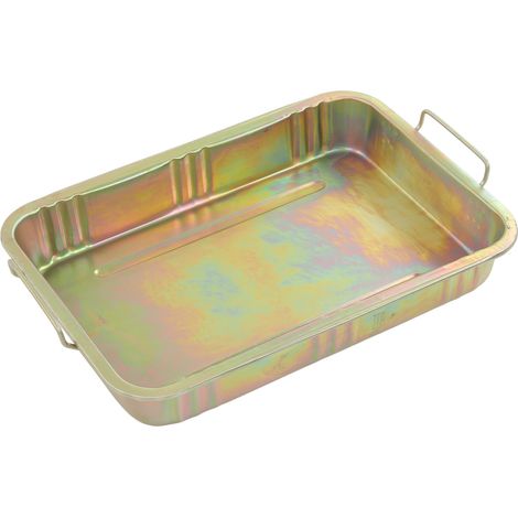 Bac de récupération d'huile en métal galvanisé bac de vidange universel pour voiture moto bateau 640x440x105mm/25.2x17.32x4.13in (1/5)
