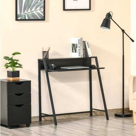 MEUBLIV Escritorio de ordenador 84x45x85 cm negro – compacto con estante y pasacables (1/5)