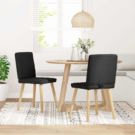 Esszimmerstühle 2 Stk. Schwarz Stoff (1/5)