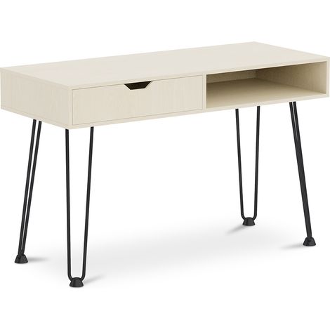 Scrivania in Legno con Cassetto - Stile Scandinavo - Andor Legno naturale