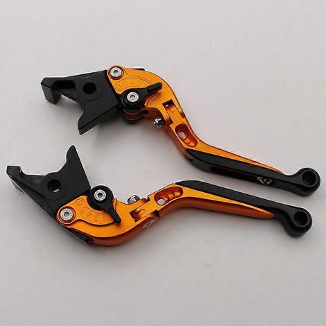 Convient pour la moto BMW C650GT : guidon de frein modifié en alliage d'aluminium, accessoires de klaxon (télescopique orange). (1/5)