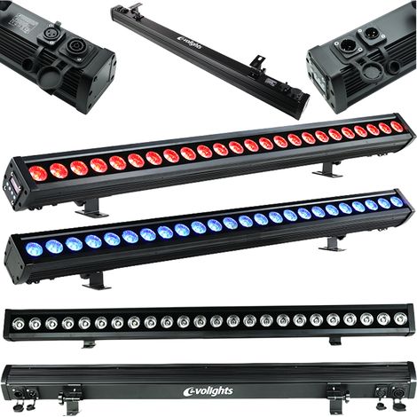 Bande LED Evolights Glaze BAR 24x4W RGBW IP65 pour éclairage extérieur de scène (1/5)