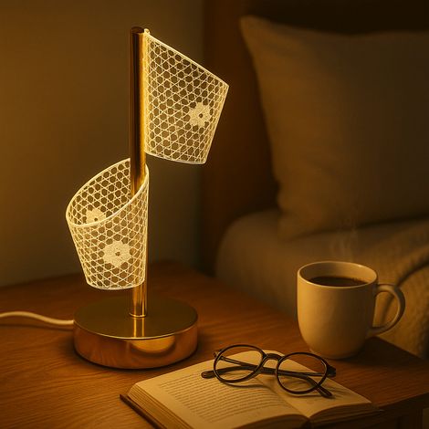 Lampe de table LED tactile USB, 3 couleurs d'éclairage, rechargeable, veilleuse décorative de 22 cm (1/5)