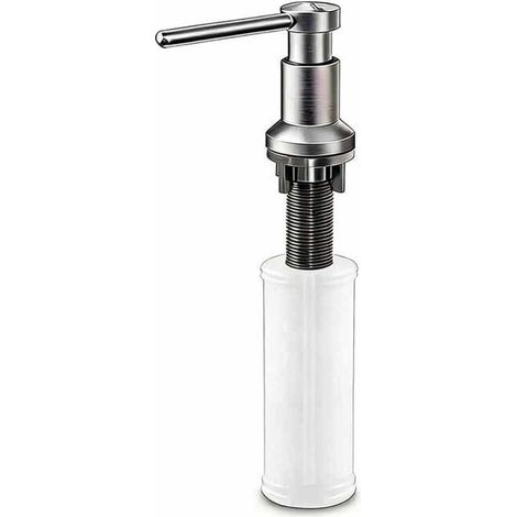 Distributeur de savon de cuisine intégré, distributeur de liquide vaisselle durable, en acier inoxydable 304, bouteille de 350 ml.