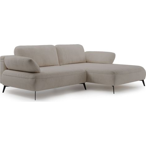 Selsey Avolla – Ecksofa mit Schlaffunktion, Bettkasten und hydrophober Chenille, rechtsseitig, Beige (1/5)