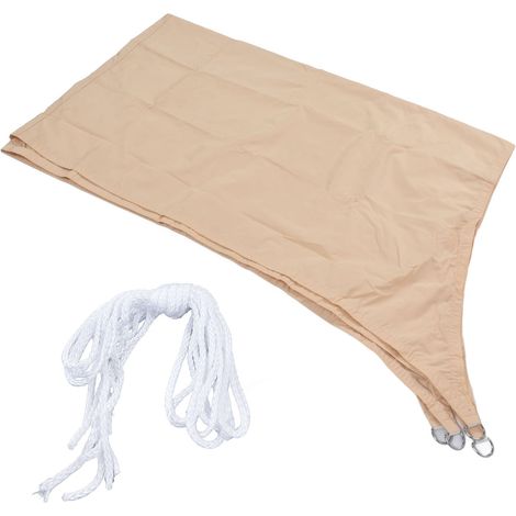 Sonnensegel 2x3m, viereckig, beige, strapazierfähig, aus Polyester, wasserdicht, vielseitig einsetzbar, tragbar, leicht (1/5)