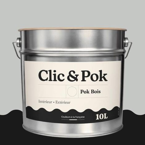 Peinture Bois Extérieur – POK BOIS - 10L - RAL 7035 - Gris clair- Résistante aux intempéries - Ne s'écaille pas