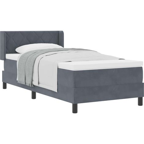 Maison Exclusive - Boxspringbett mit Kopfteil Dunkelgrau 190 x 90