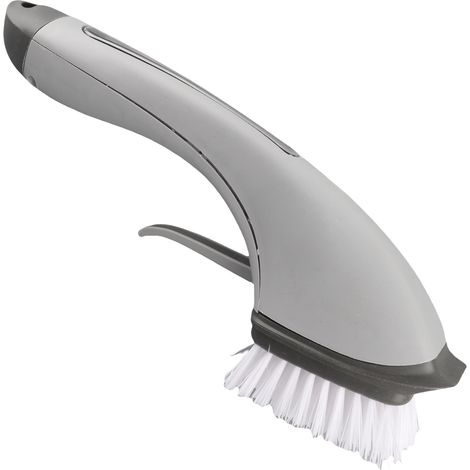 Brosse de nettoyage à manche long avec distributeur de savon Gris PP Nylon 29cm ergonomique pour cuisine évier (1/5)