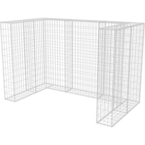 Cadre à gabion de poubelle double Acier 180 x 100 x 120 cm