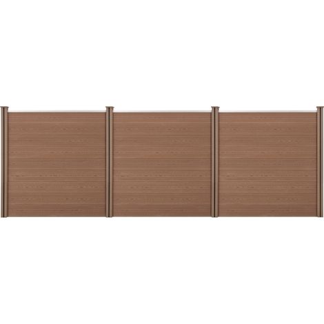 Gartenzaun Getafe WPC mit Pfosten 183x531 cm Braun neu.holz (1/5)